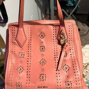 Nine West Coral Cutout Tote